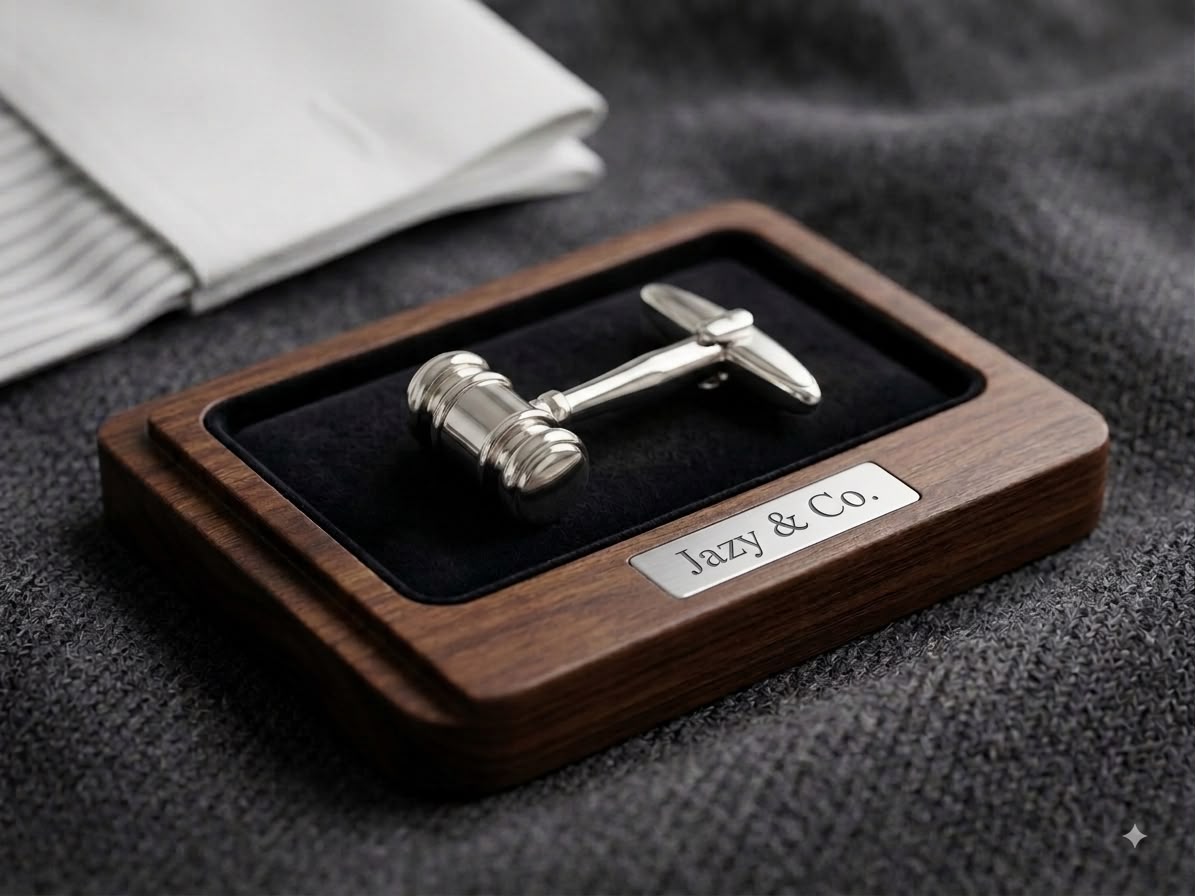 Elegant French Cuff Hammered Cufflinks